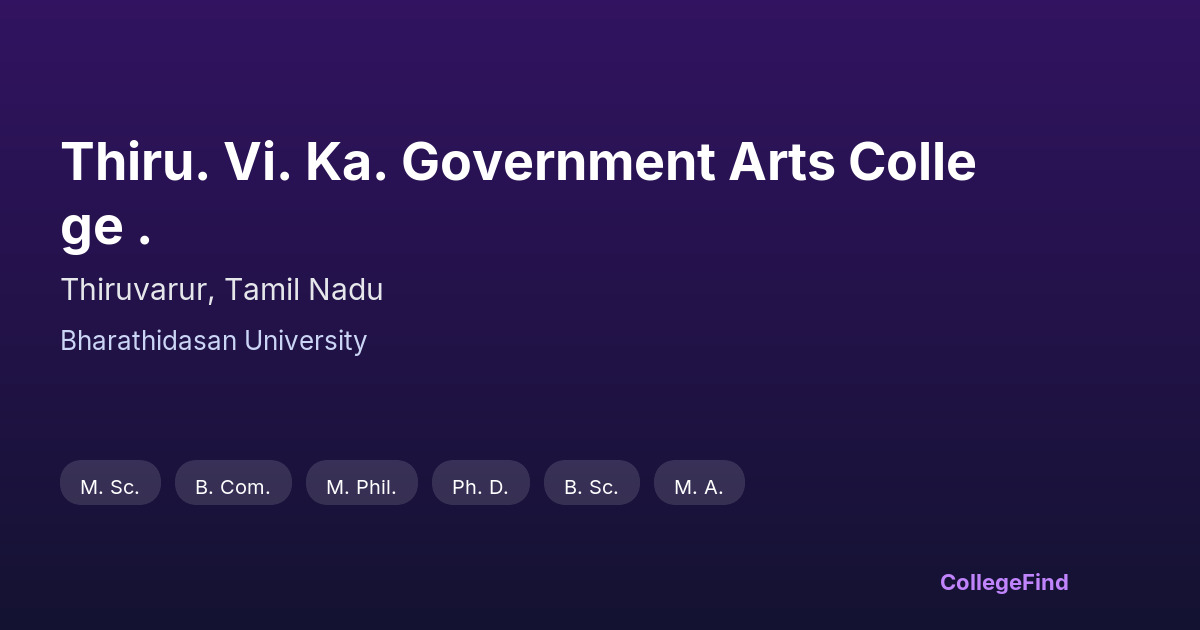thiru. vi. ka. government arts college .
