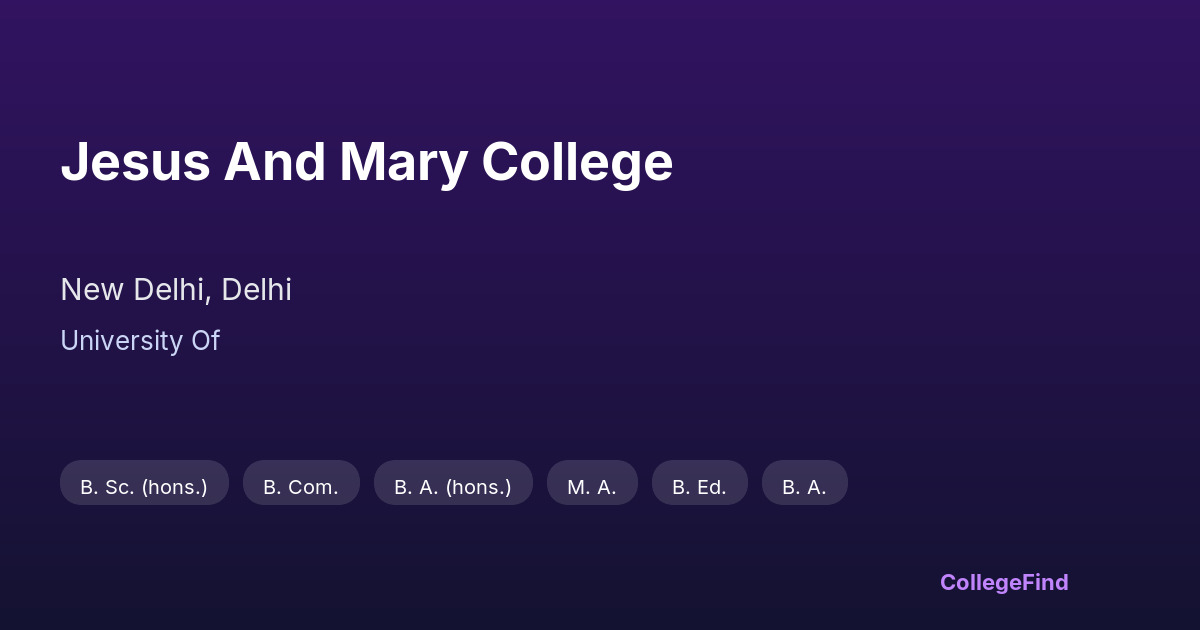 jesus and mary college