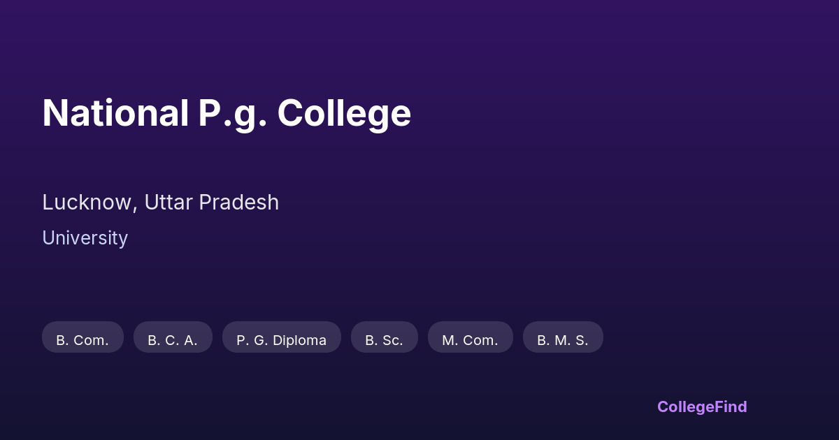 national p.g. college