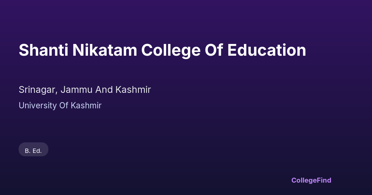 shanti nikatam college of education