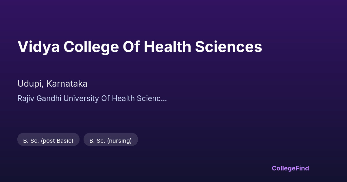 vidya college of health sciences