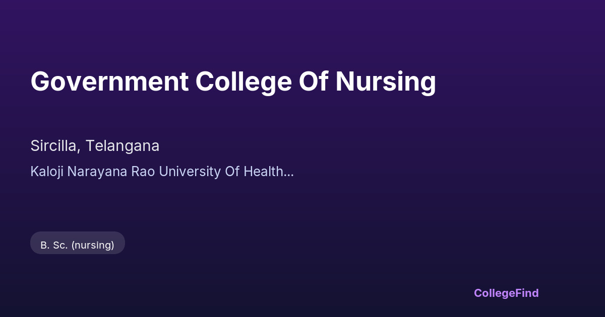 government college of nursing