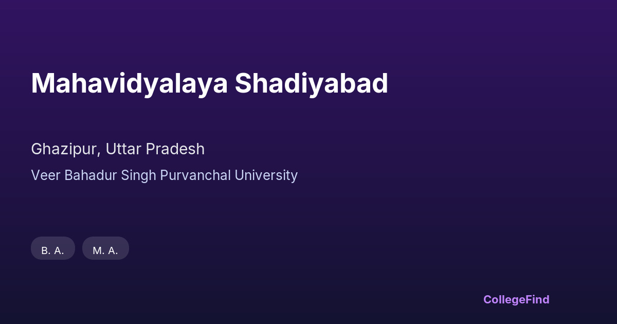 mahavidyalaya shadiyabad
