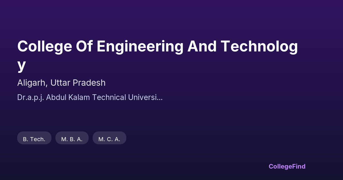 college of engineering and technology