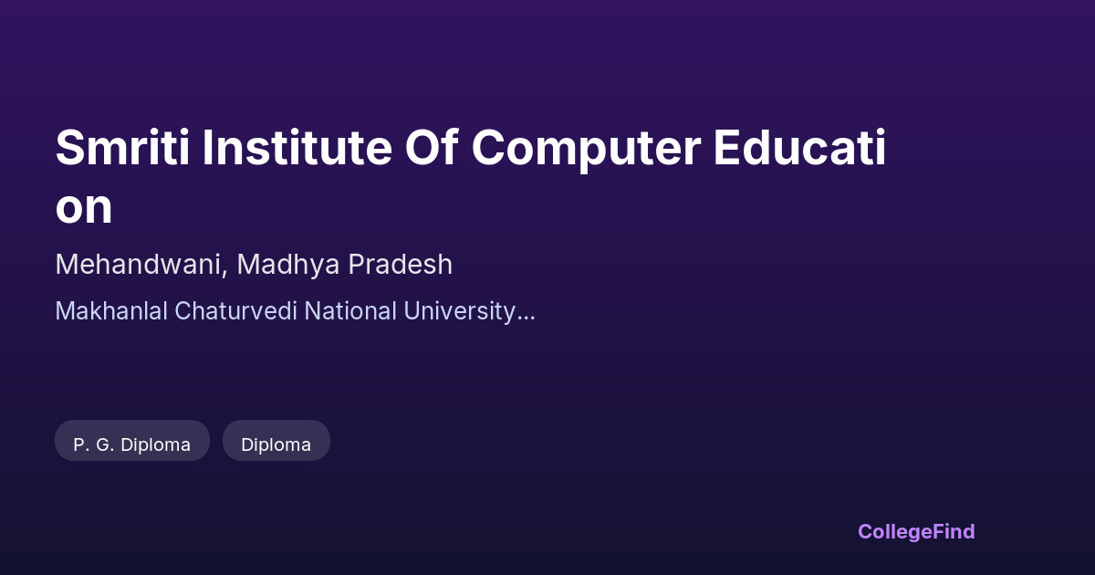 smriti institute of computer education