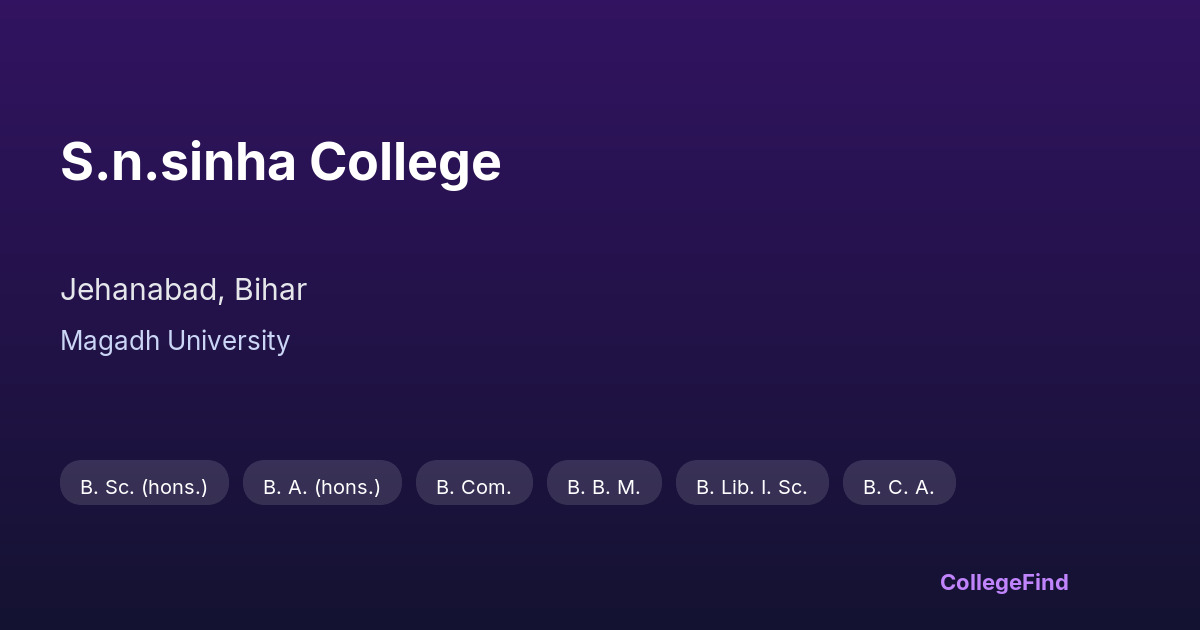 s.n.sinha college