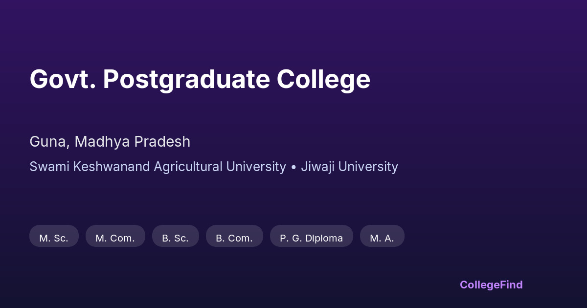 govt. postgraduate college