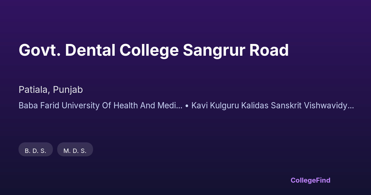 govt. dental college sangrur road