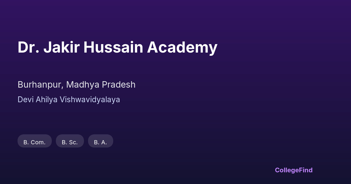 dr. jakir hussain academy