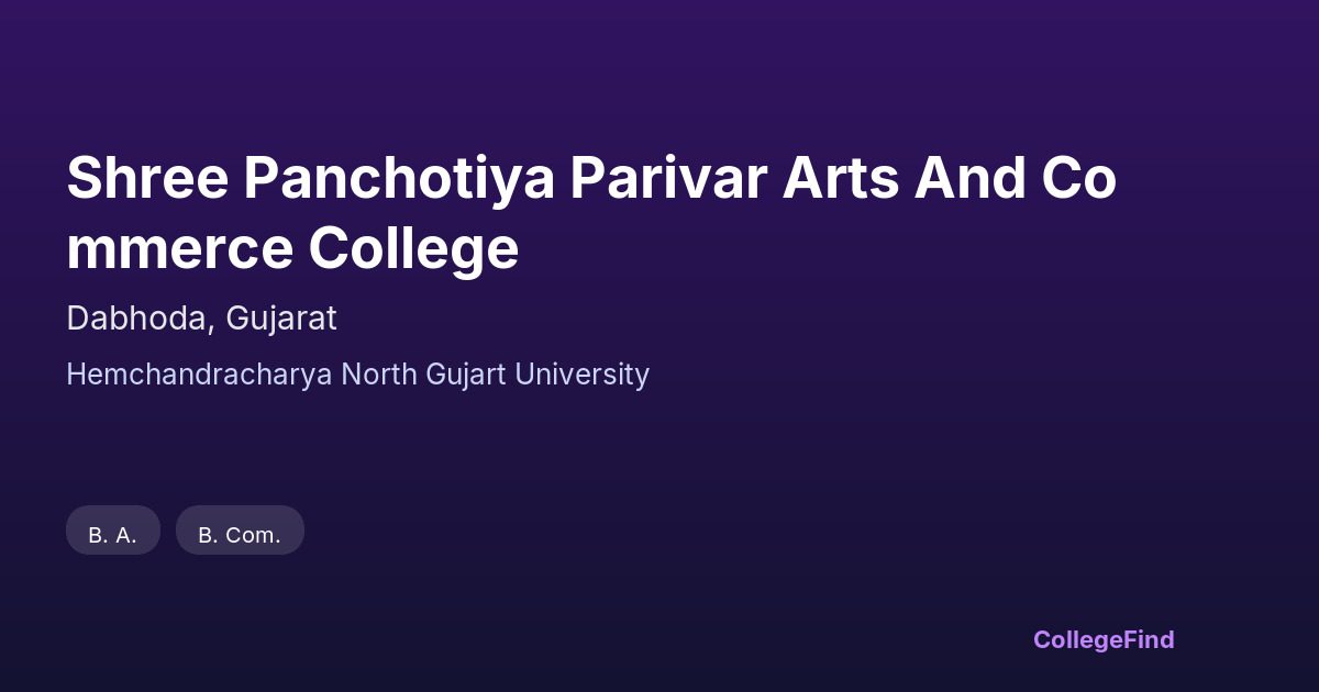 shree panchotiya parivar arts and commerce college