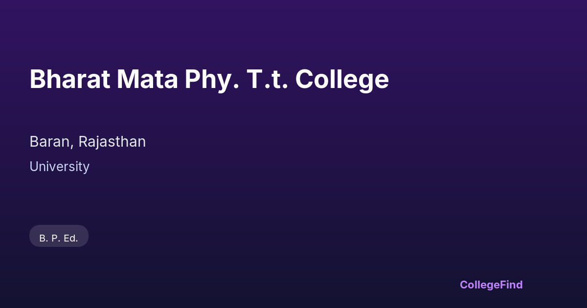 bharat mata phy. t.t. college