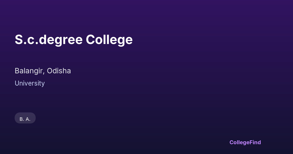 s.c.degree college