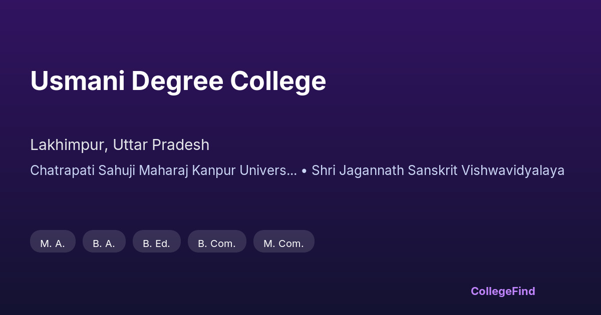 usmani degree college