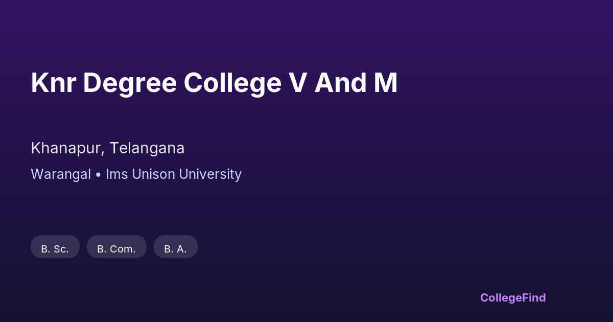 knr degree college v and m