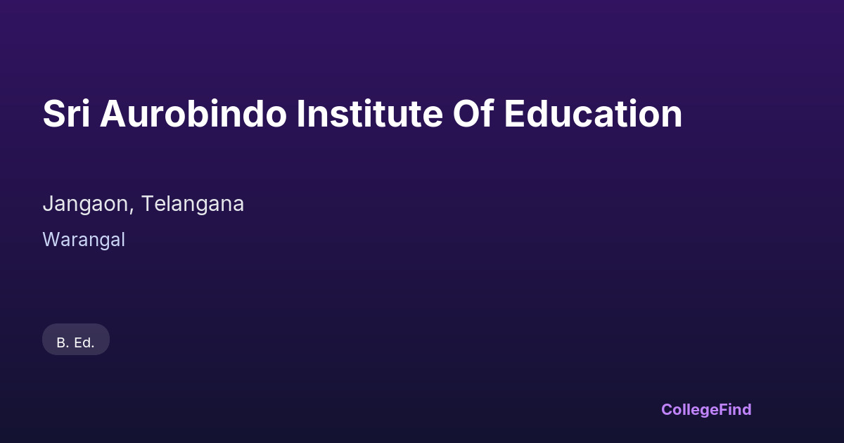 sri aurobindo institute of education