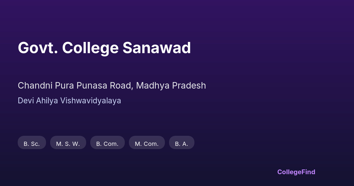govt. college sanawad