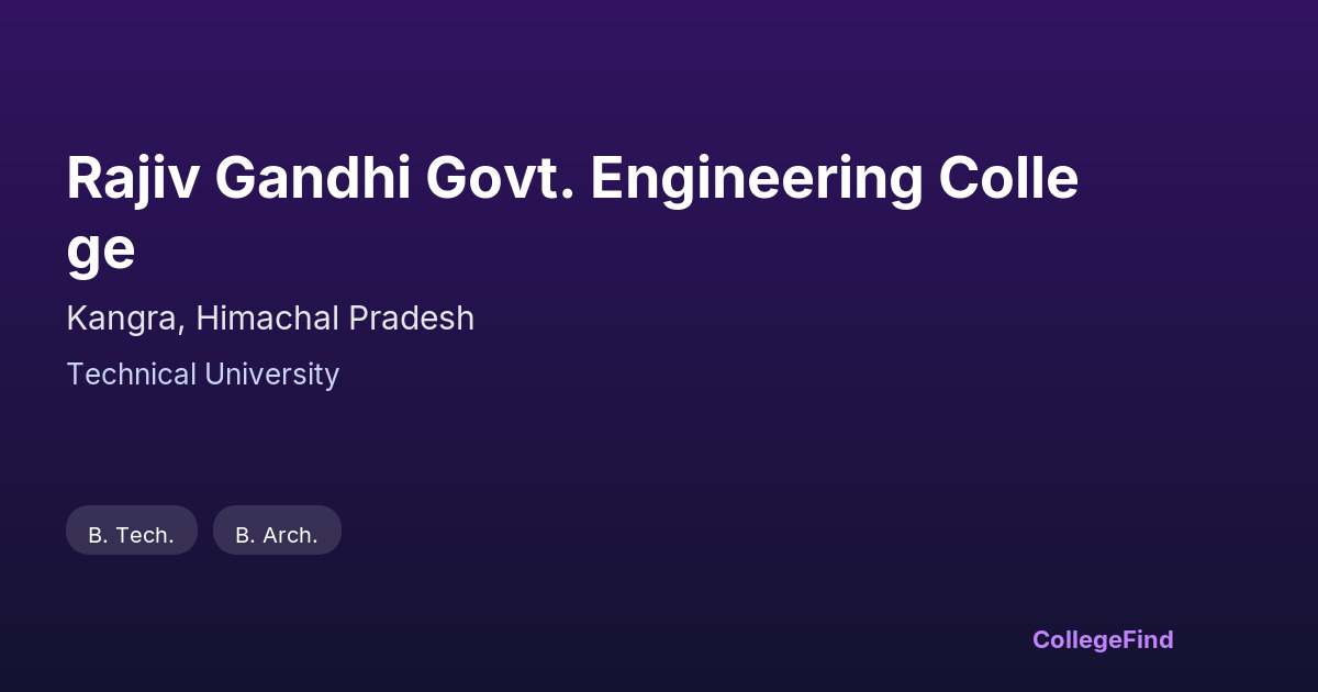rajiv gandhi govt. engineering college