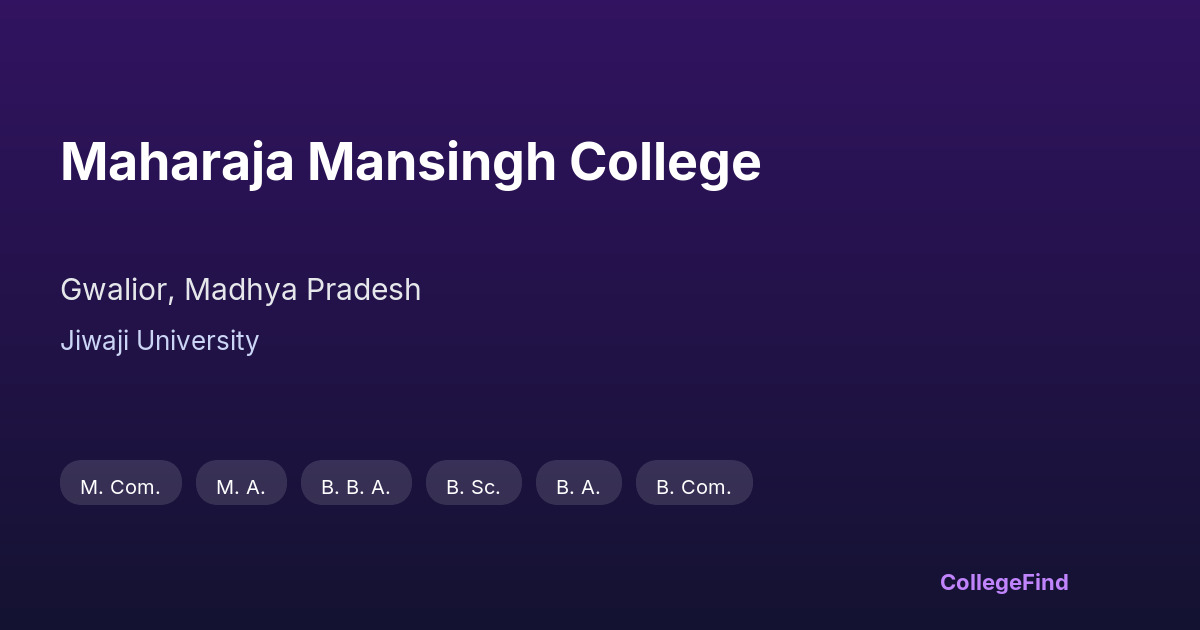 maharaja mansingh college