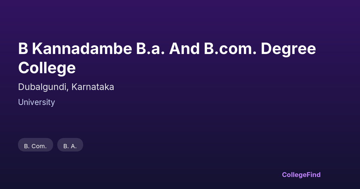 b kannadambe b.a. and b.com. degree college