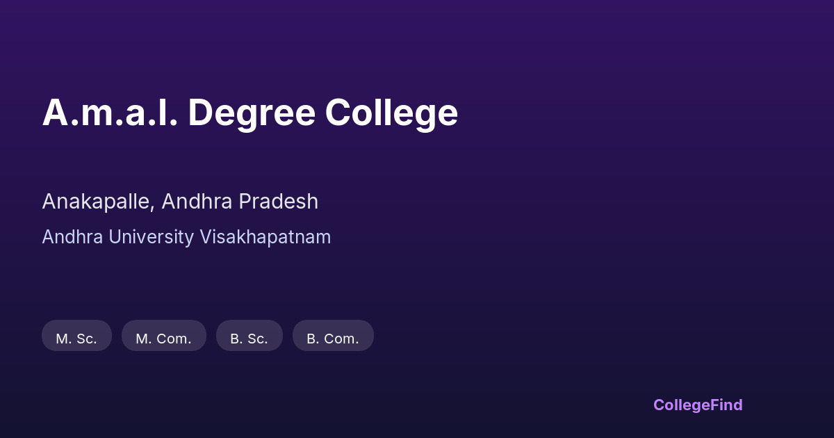 a.m.a.l. degree college