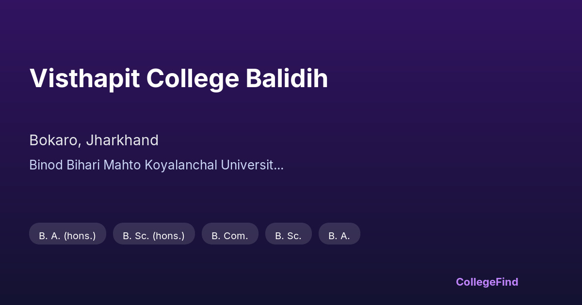 visthapit college balidih