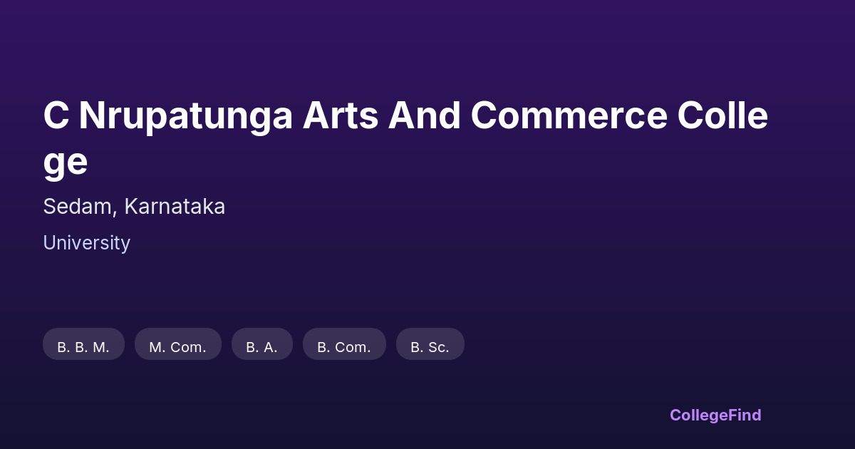 c nrupatunga arts and commerce college