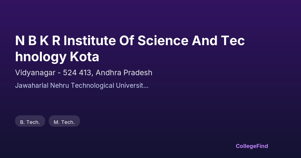 n b k r institute of science and technology kota