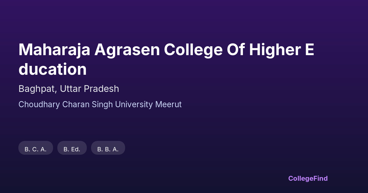 maharaja agrasen college of higher education