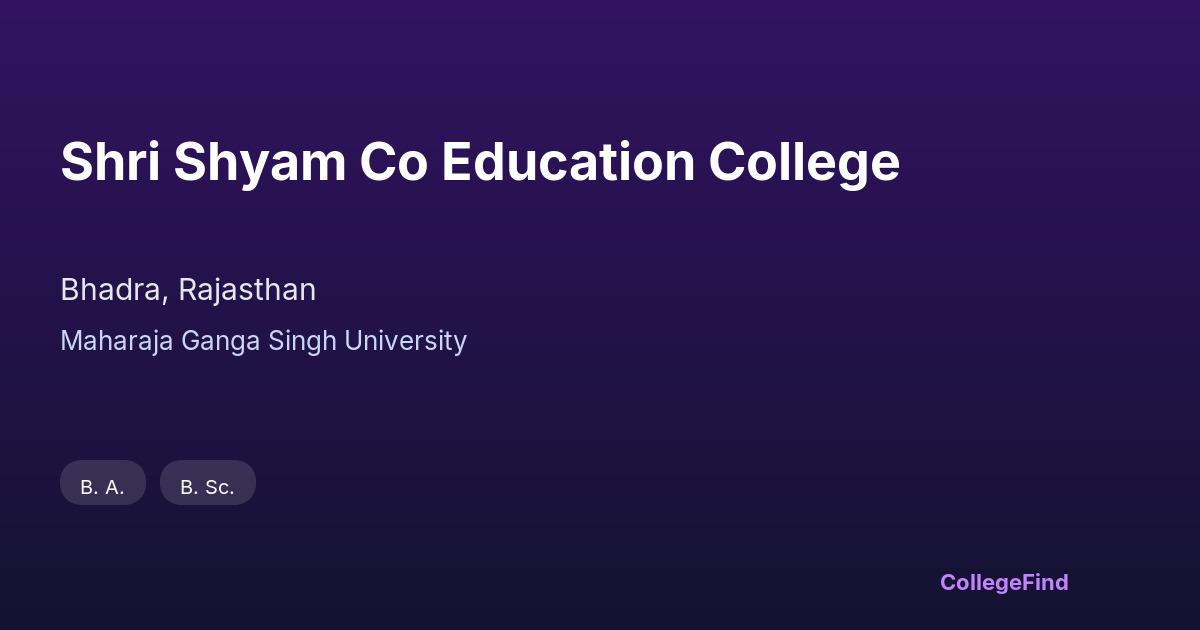 shri shyam co education college