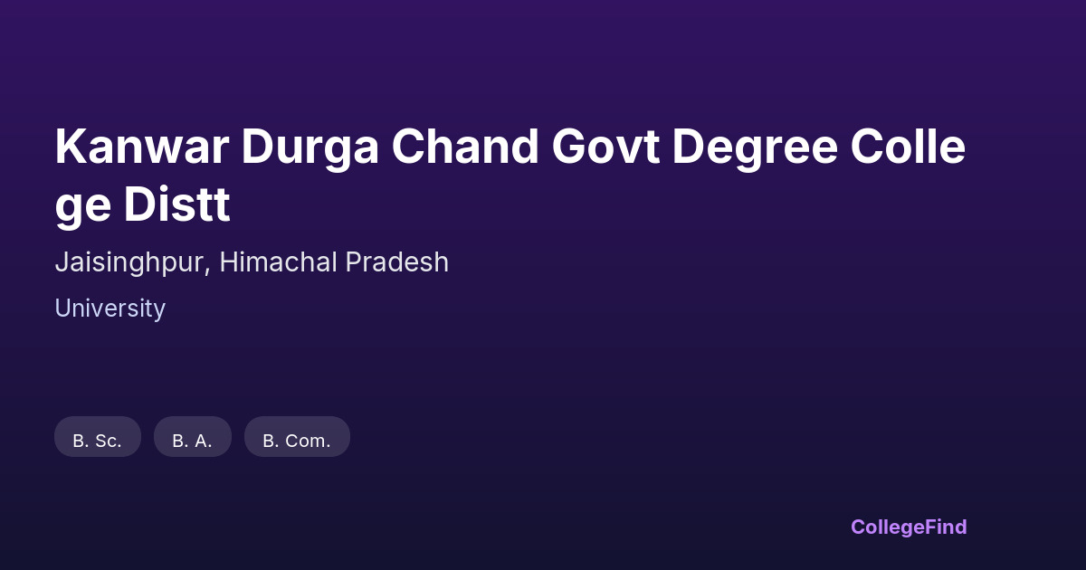 kanwar durga chand govt degree college distt