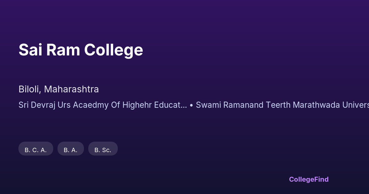 sai ram college