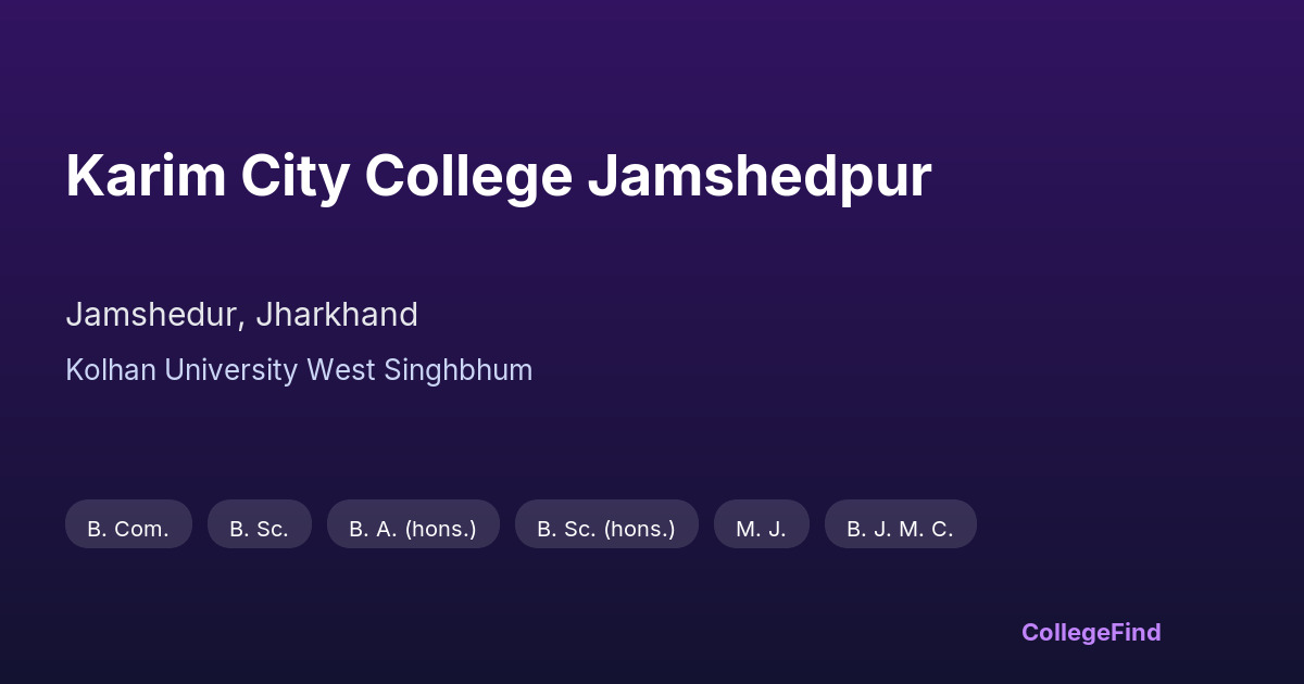 karim city college jamshedpur