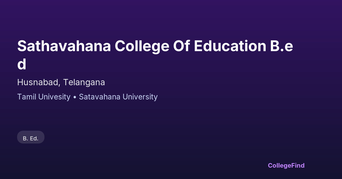 sathavahana college of education b.ed