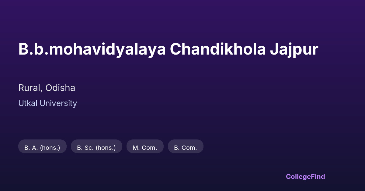 b.b.mohavidyalaya chandikhola jajpur