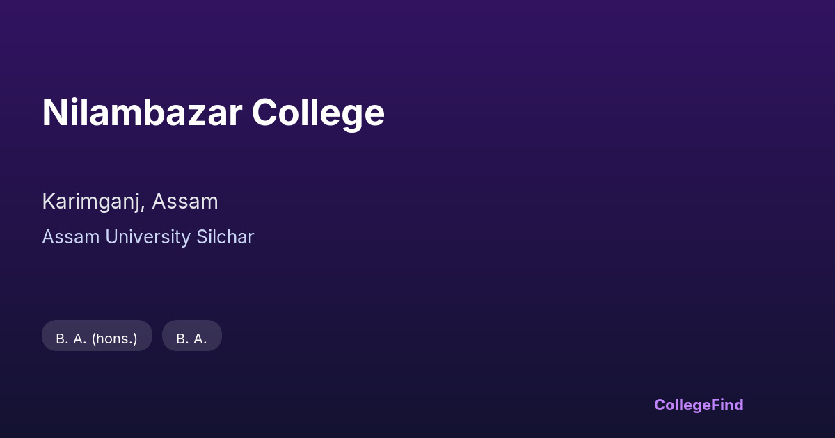 nilambazar college