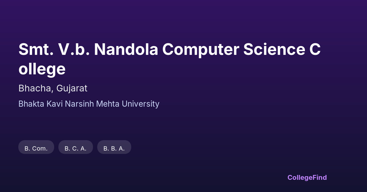 smt. v.b. nandola computer science college