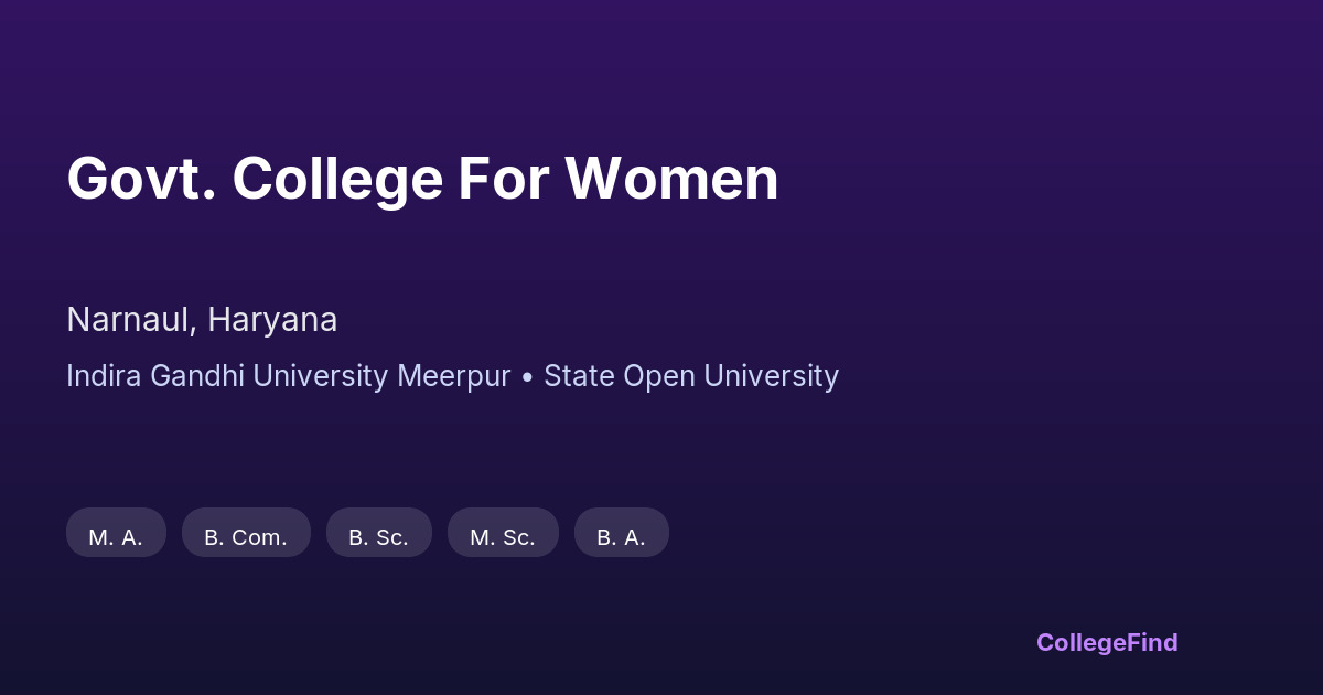 govt. college for women