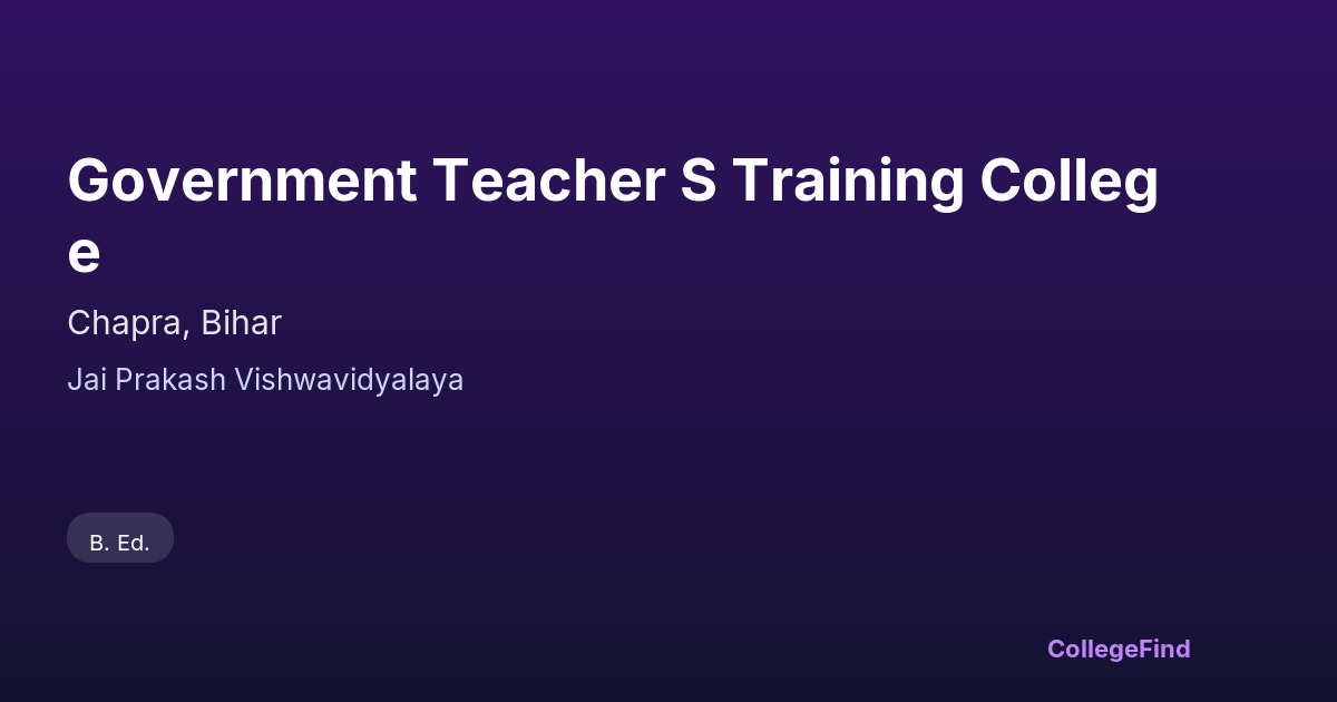 government teacher s training college