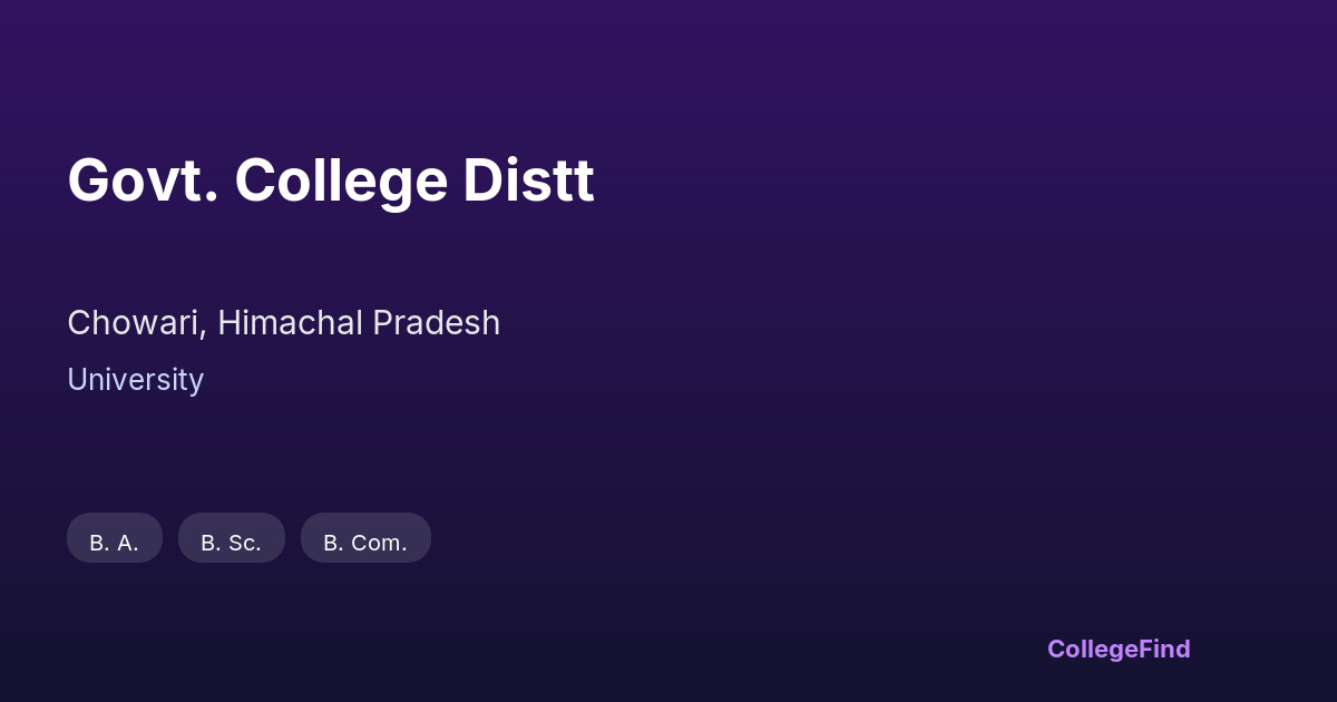 govt. college distt