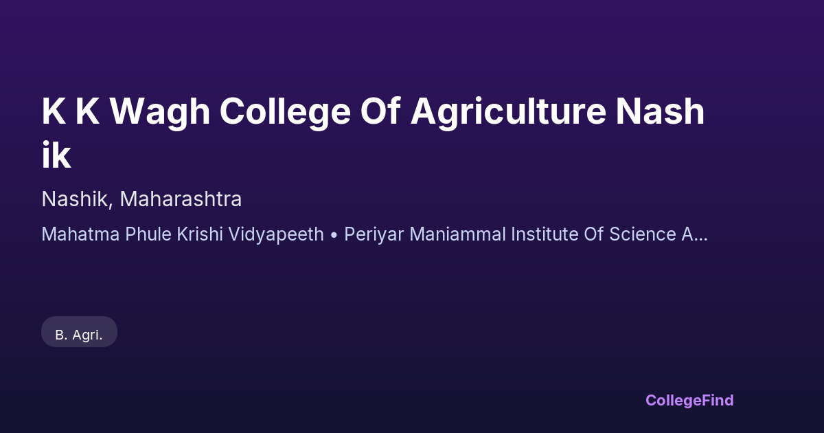 k k wagh college of agriculture nashik