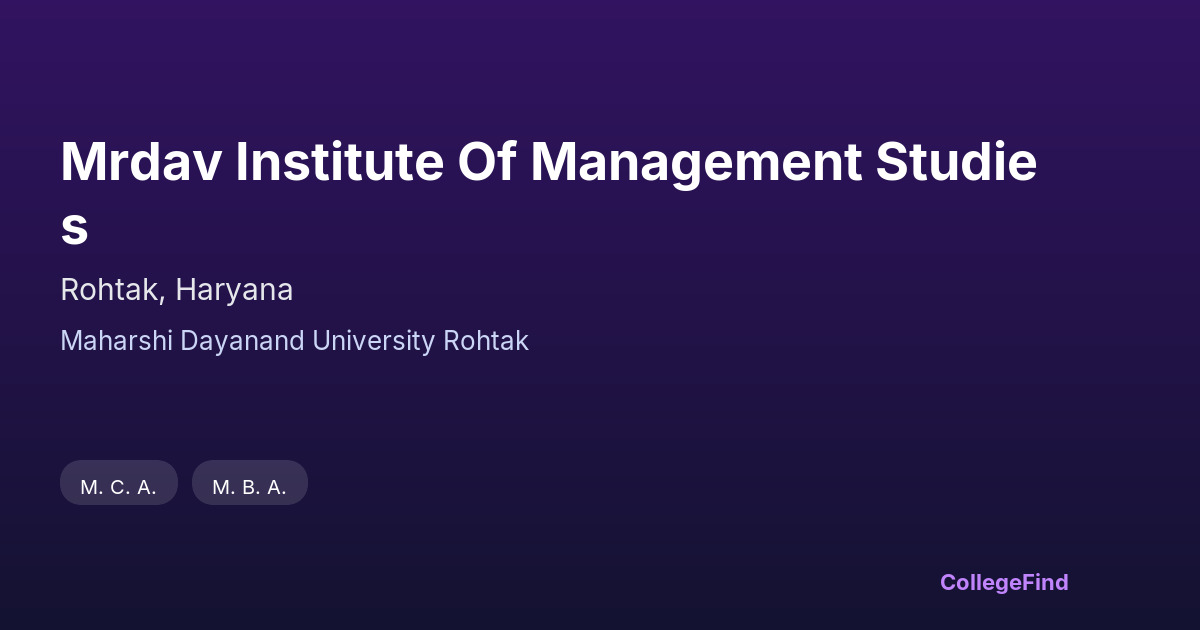 mrdav institute of management studies