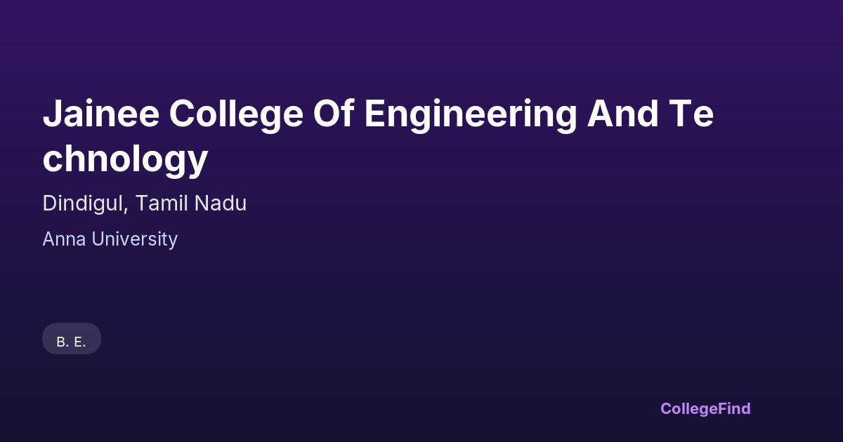 jainee college of engineering and technology