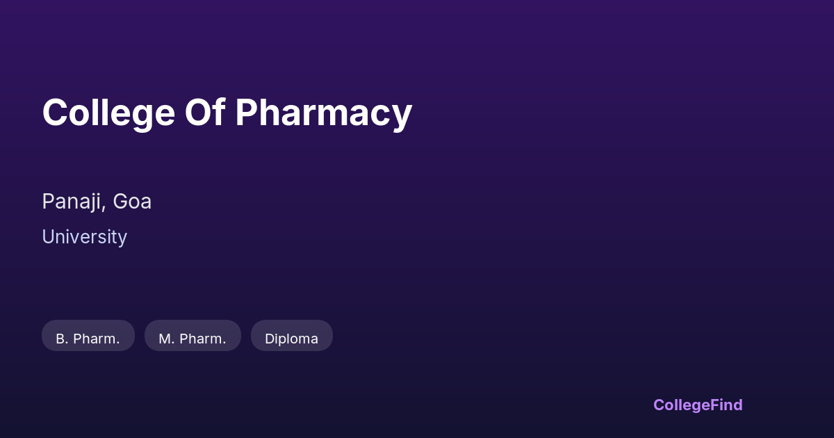 college of pharmacy