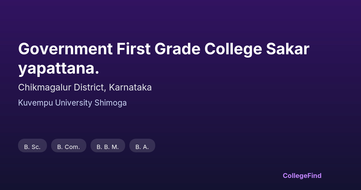 government first grade college sakaryapattana.