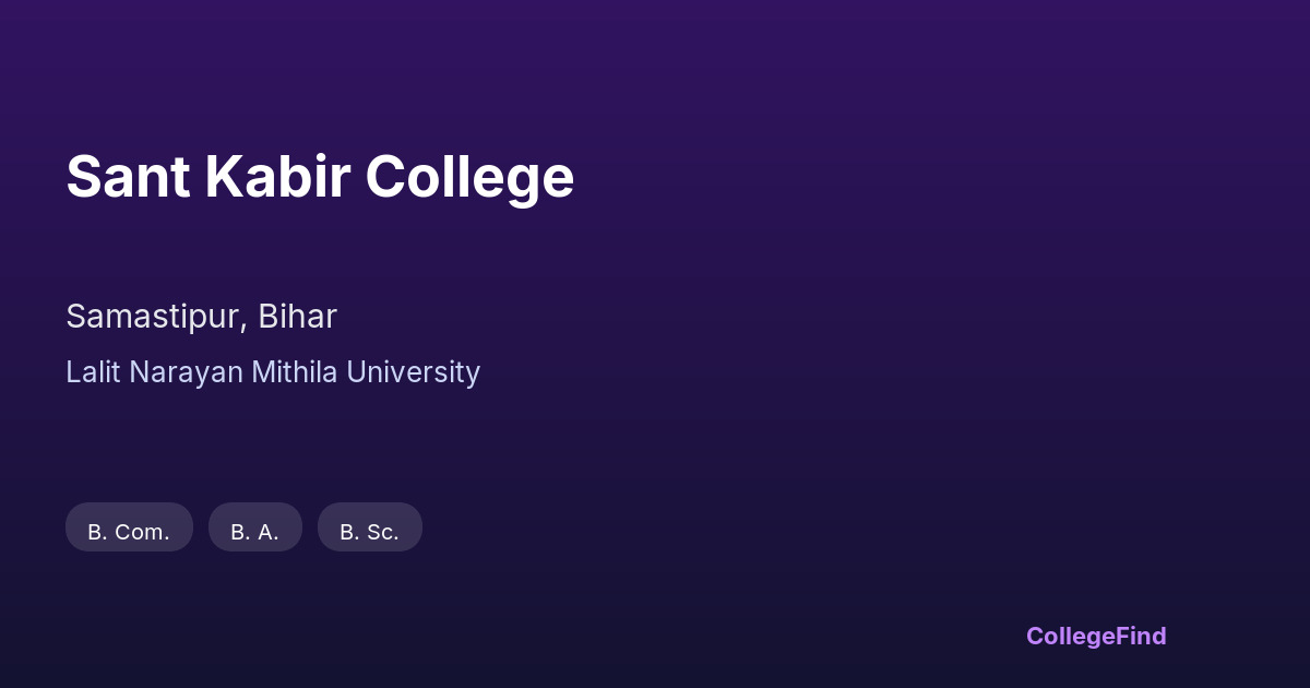 sant kabir college