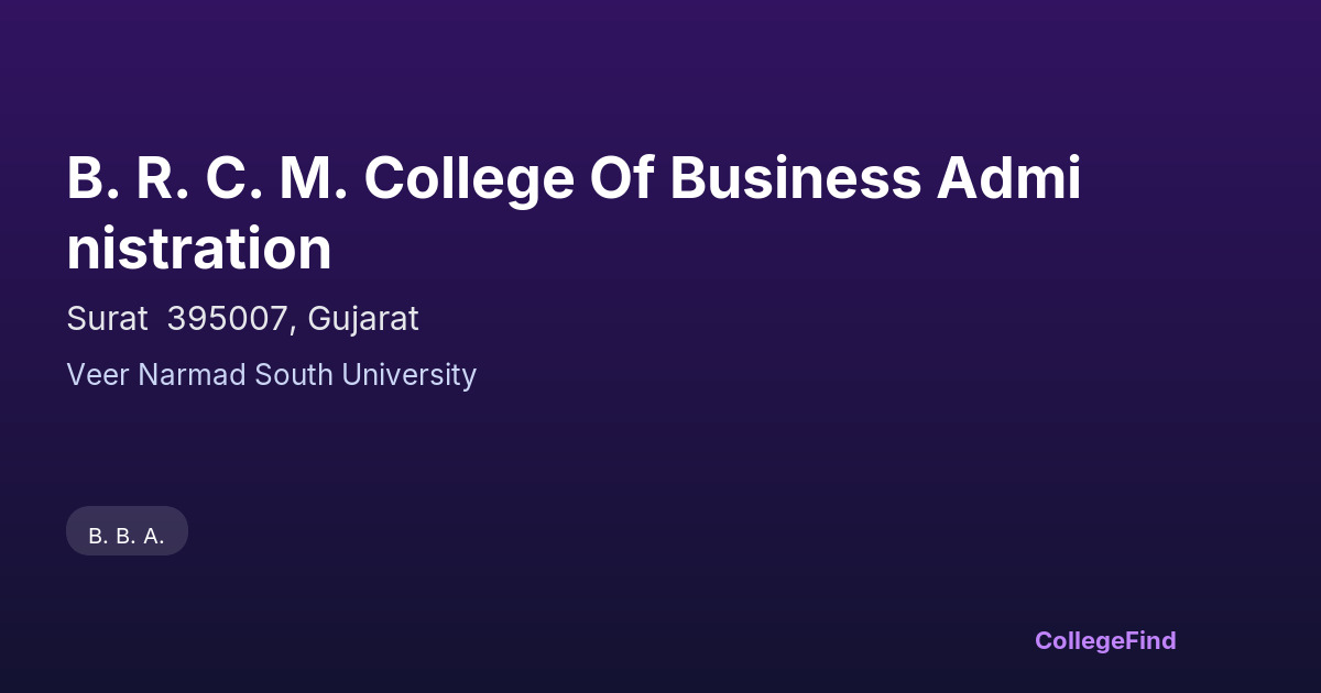 b. r. c. m. college of business administration