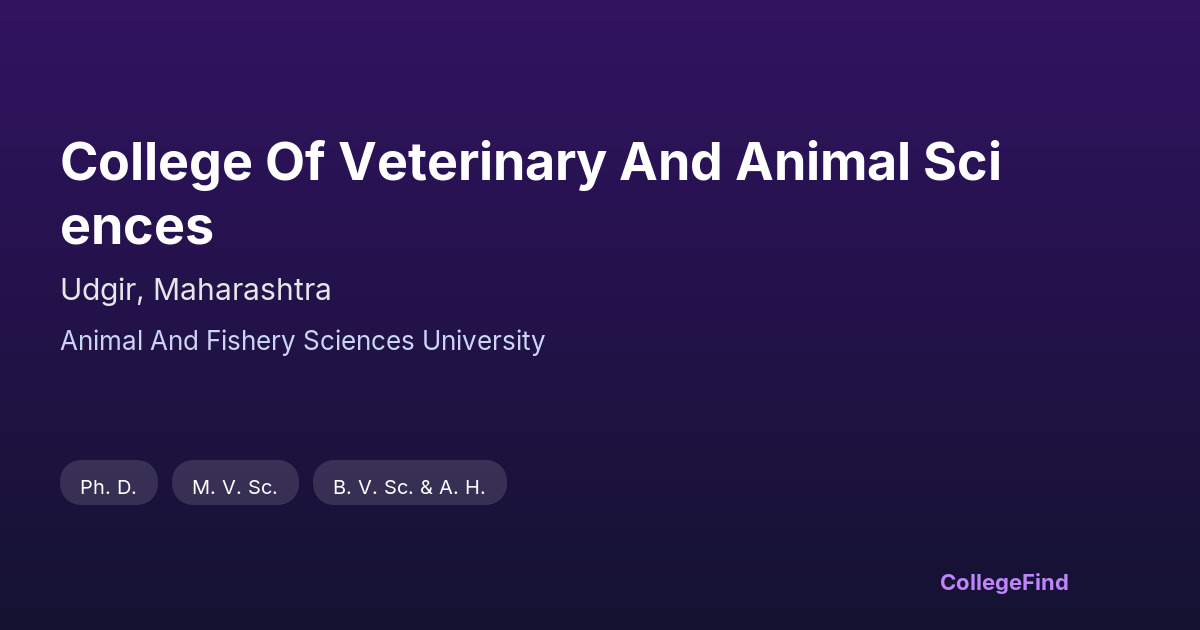 college of veterinary and animal sciences