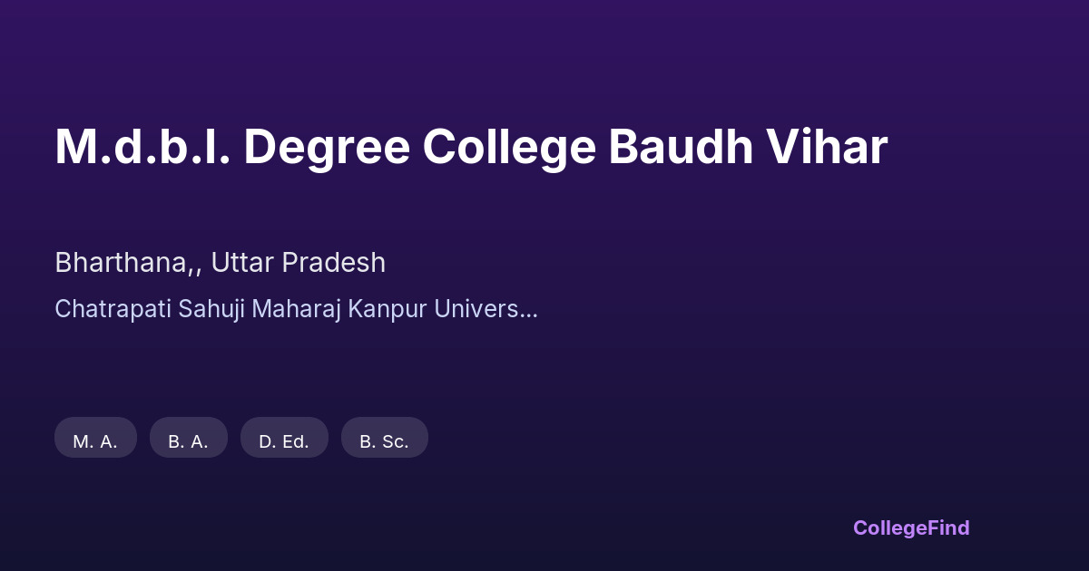 m.d.b.l. degree college baudh vihar