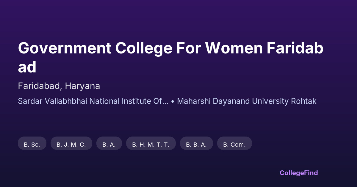 government college for women faridabad