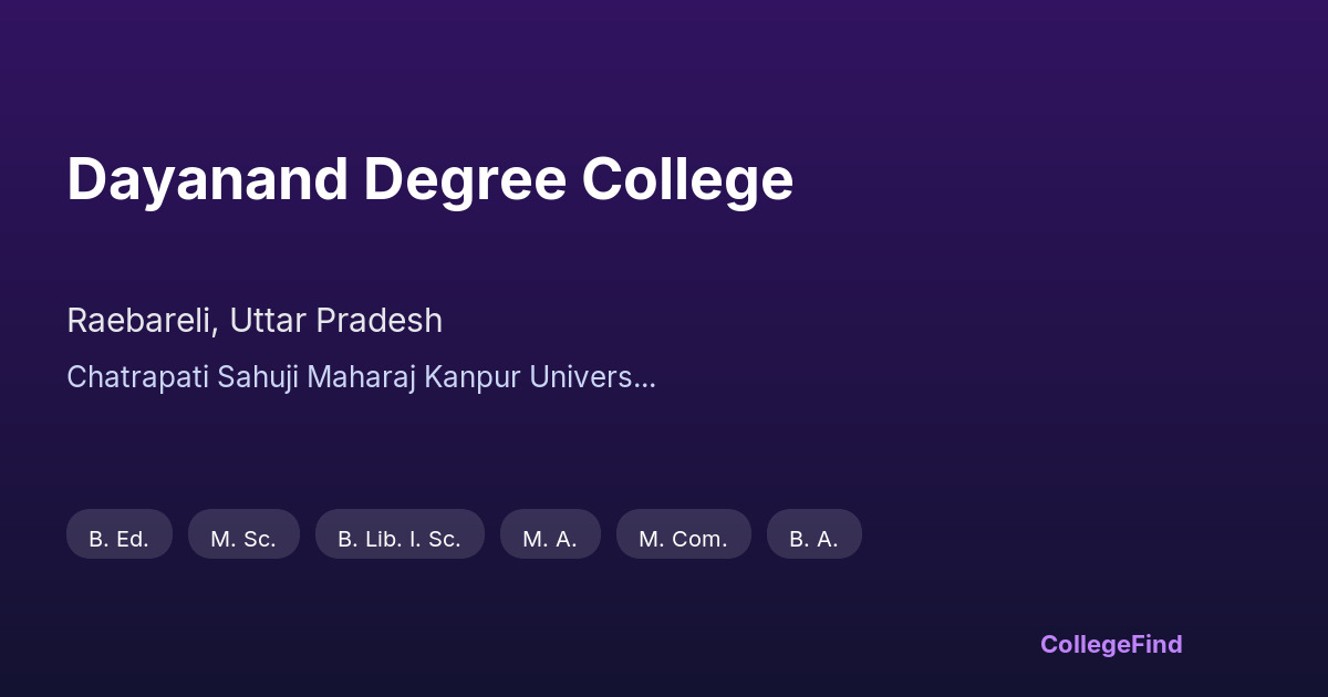 dayanand degree college